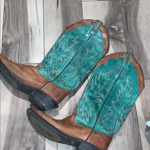 Teal cowboy boots - Old West